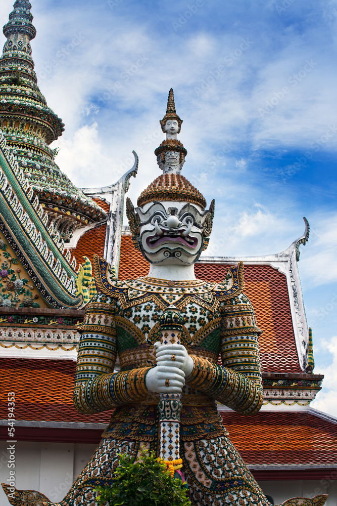 Fototapeta premium Demon(Giant,Titan) at Wat Arun,tourist attractions in Thailand