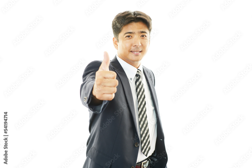 ガッツポーズのビジネスマン