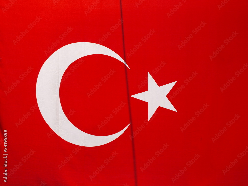 Obraz premium Türkische Flagge im Wind