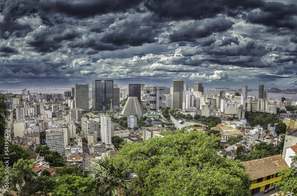 Dark clouds over Rio de Janeiro, Brazil