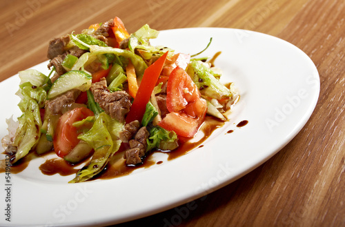 Salad with beef