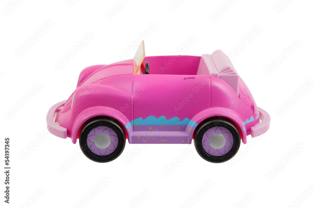 Old pink plastic toy car Old pink plastic toy car