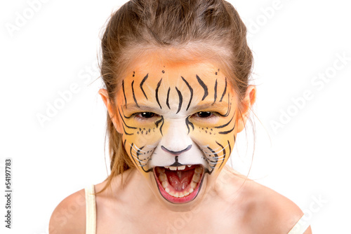 Face painting tiger