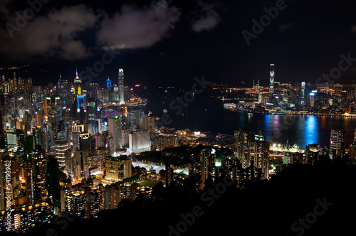 Canvas Print Hong Kong cityscape at night
