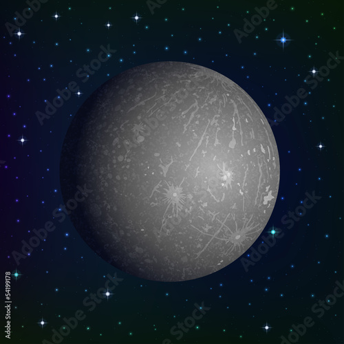 Planet Mercury in space