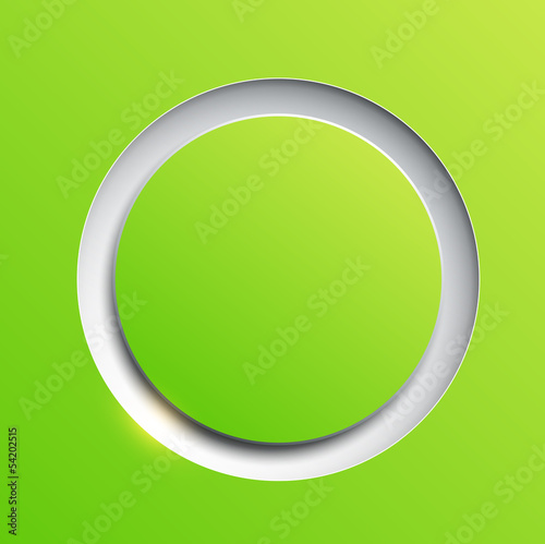 Green circle plastic button...