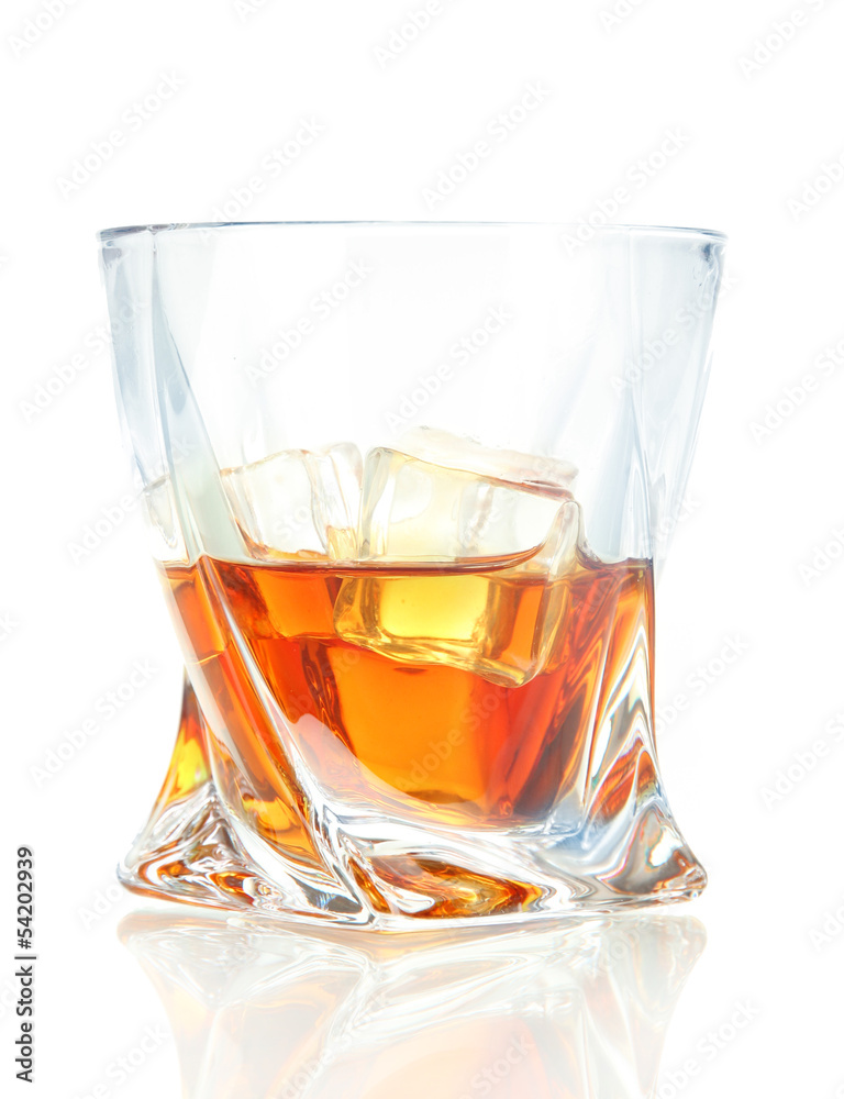 Glass of scotch whiskey, isolated on white Glass of scotch whiskey, isolated on white