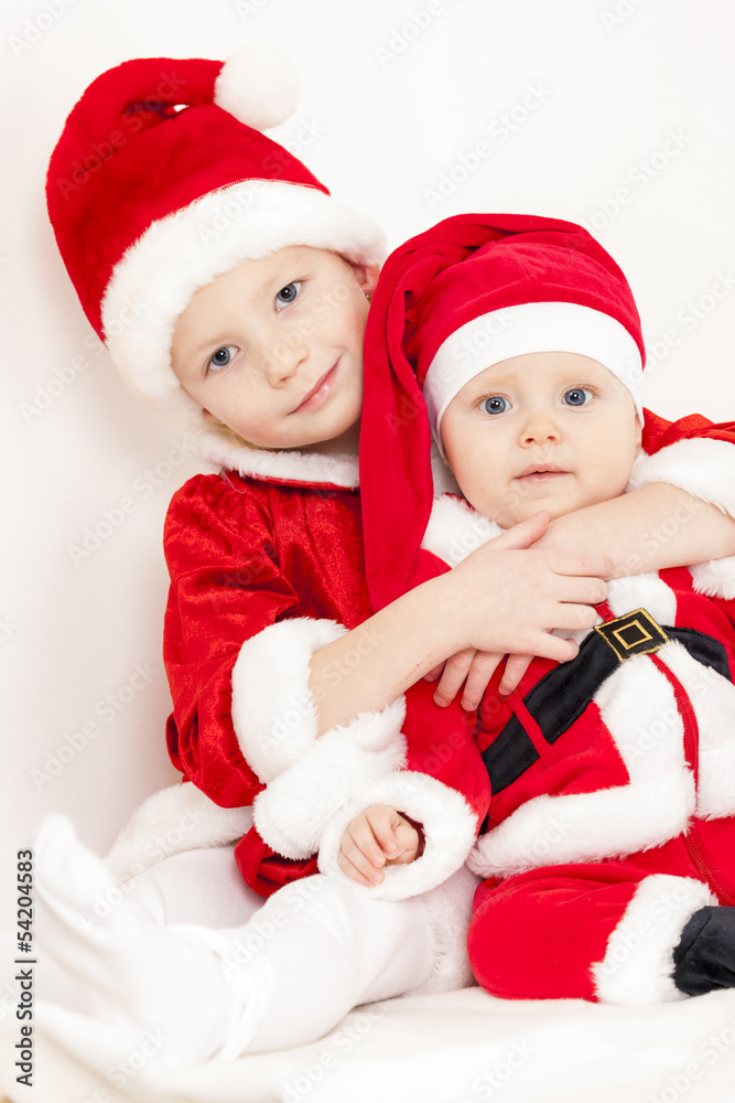 two little girls as Santa Clauses two little girls as Santa Clauses