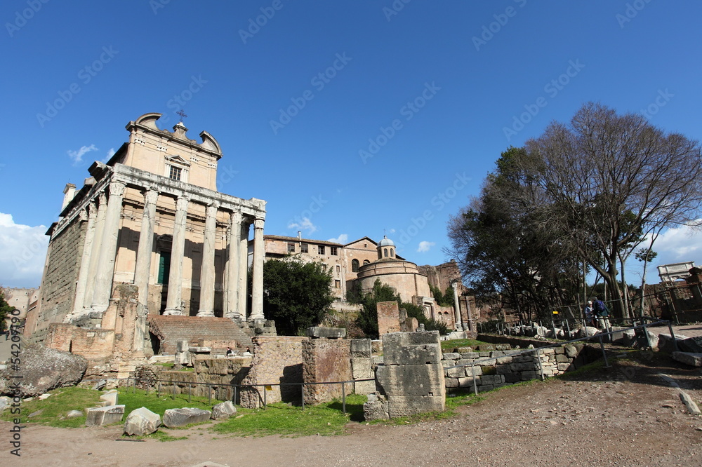 ancient site of Roman Forum in Rome