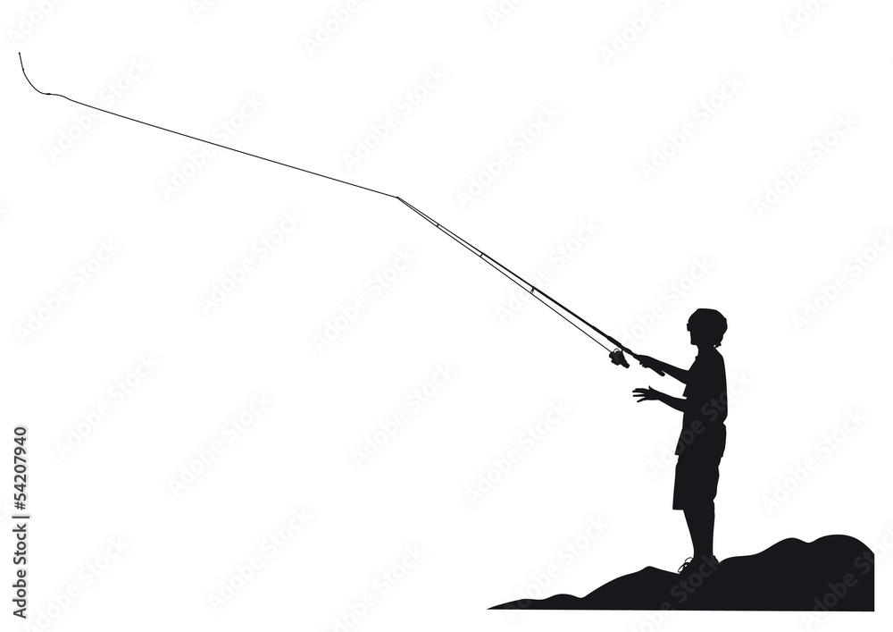 Obraz premium Fisherman with rod