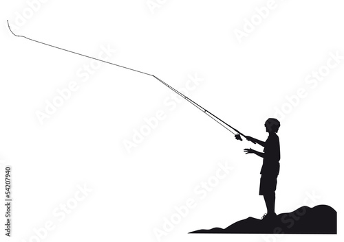 Fisherman with rod