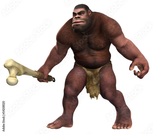 Neandertaler mit Keule 03