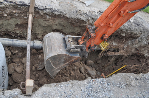 Road works construction sit