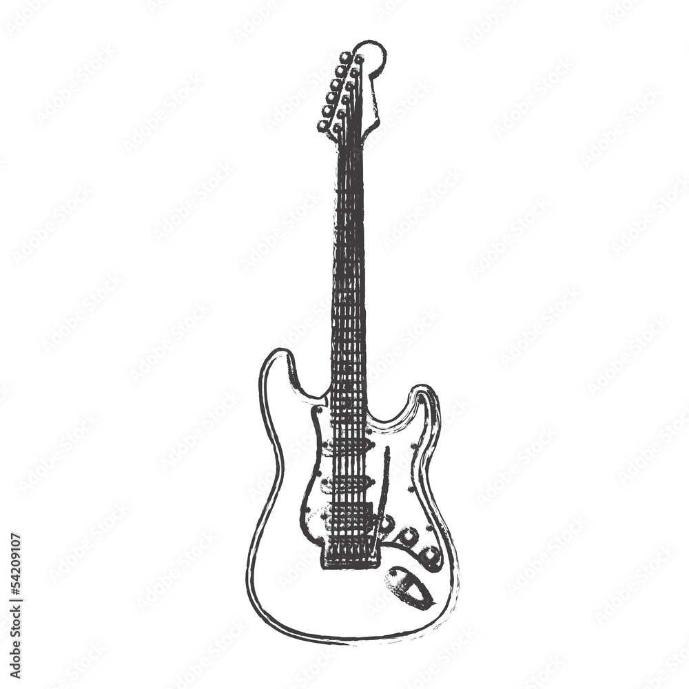 Fototapeta premium Electric Guitar - drawn EPS10