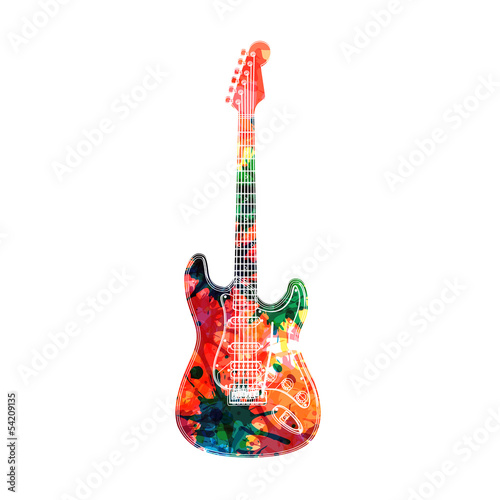Abstract guitarist color. Eps 10