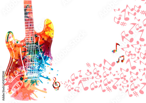 Abstract guitarist color. Eps 10