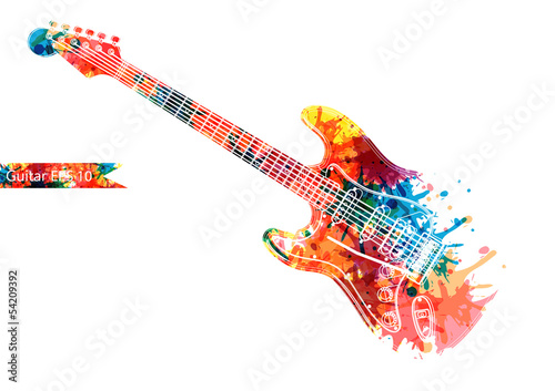 Abstract guitarist color. Eps 10