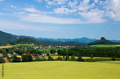 Landscape of cultivated plants in Saxon Switzerland photo