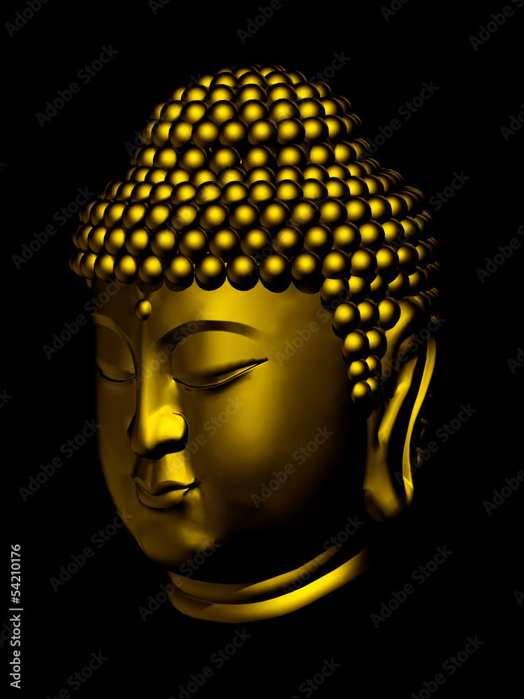 buddha head in half profile view buddha head in half profile view