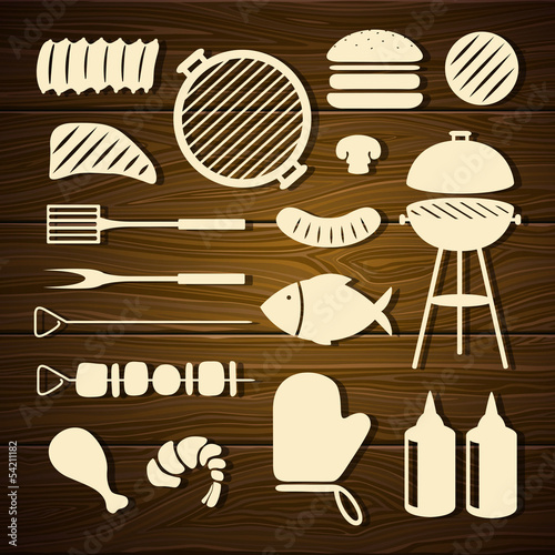 Vector Illustration of Barbecue Grill Icons