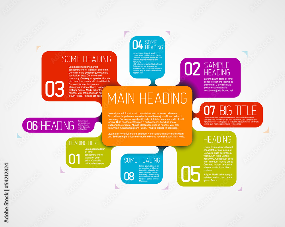 Vector diagram template with various descriptive bubbles