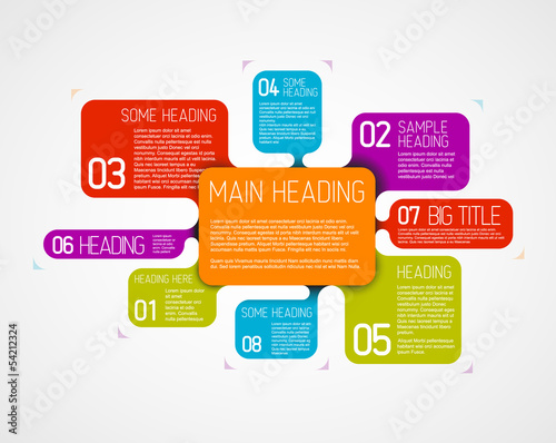 Vector diagram template with various descriptive bubbles