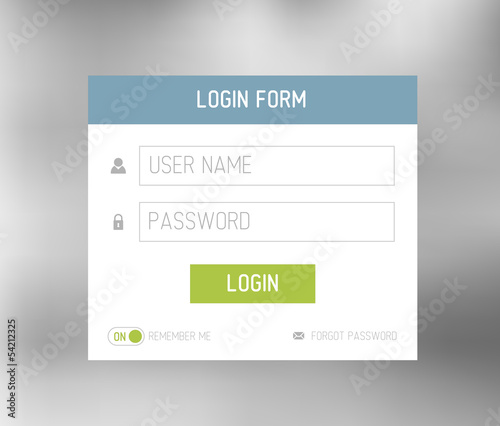 Vector login form template / design
