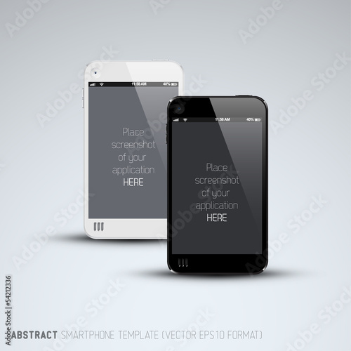 Abstract black and white mobile phones template
