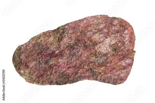Eudialyte stone on a white background