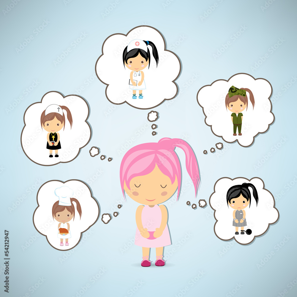 Dream girl cartoon vector Vector Dream girl cartoon vector Vector