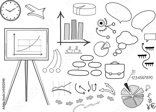 Vector hand drawn business doodles