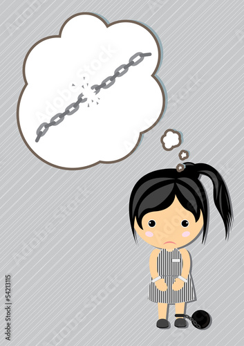 Prisoner Dream girl cartoon vector