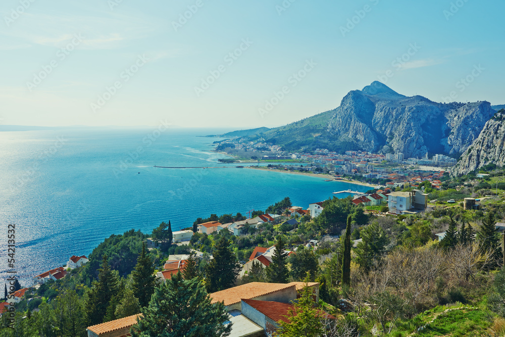 Beautiful sea view from the top of the town Omis
