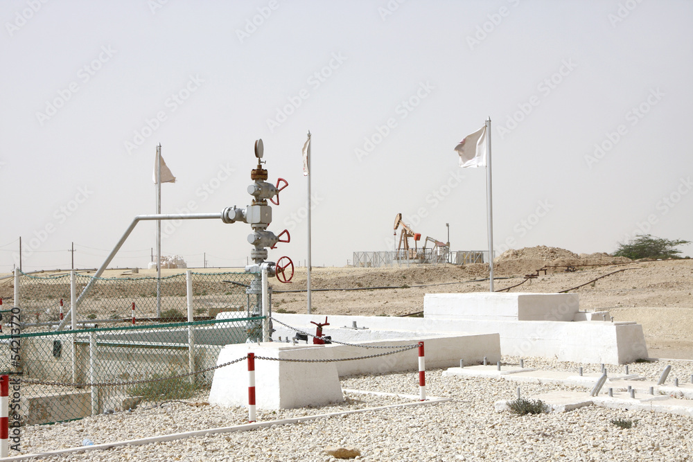 First oil well wellhead in the Persian Gulf located in Bahrain,