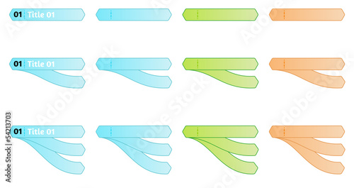 set of three color of labels