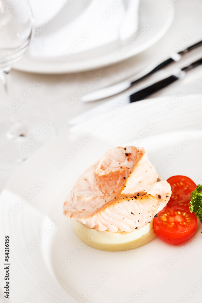 salmon with mashed potatoes salmon with mashed potatoes