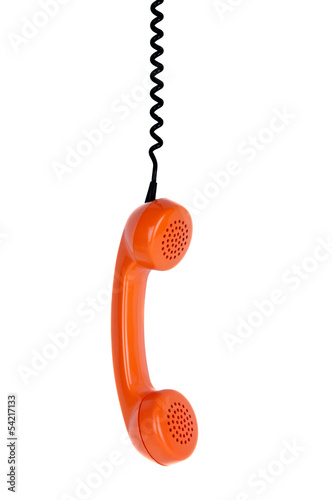 vintage orange telephone handset