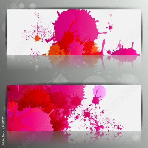 Banner with splash on abstract background