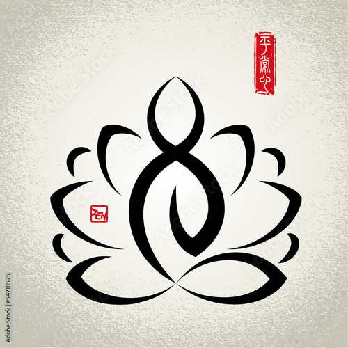 Papier peint Zen - Papier peint Lotus and Zen meditation