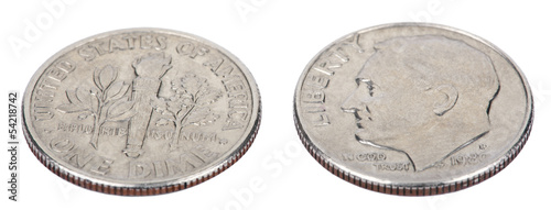 фотографія Isolated Dime - Both Sides High Angle