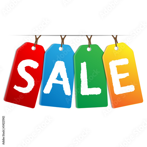 colored labels sales on a white background