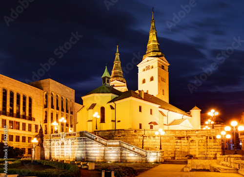 Zilina - Trinity Cathedral, Slovakia atž night photo