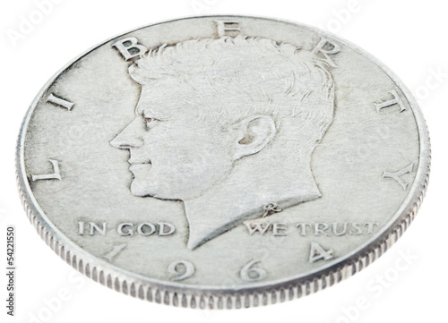 Silver Kennedy Half Dollar - Heads High Angle