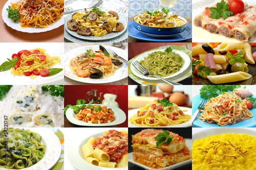 Primi piatti - Italian dishes collage