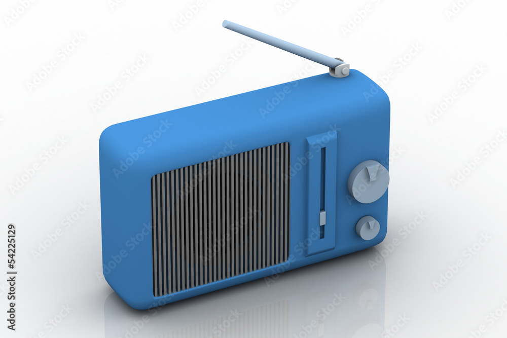 3d illustration of radio in white background 3d illustration of radio in white background
