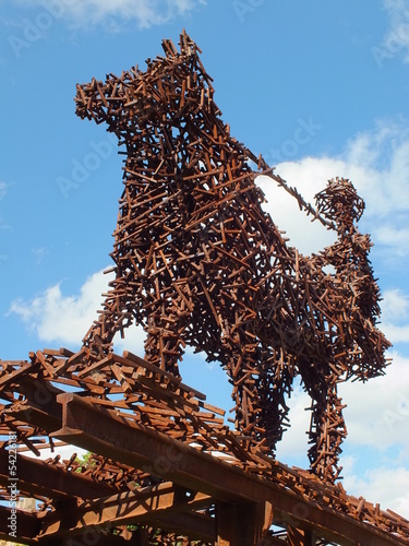 Sculpture of horse and coachman (Riga, Latvia)