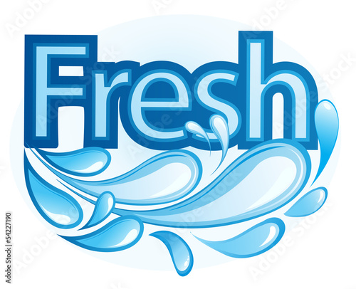 Fresh and Water Label vector