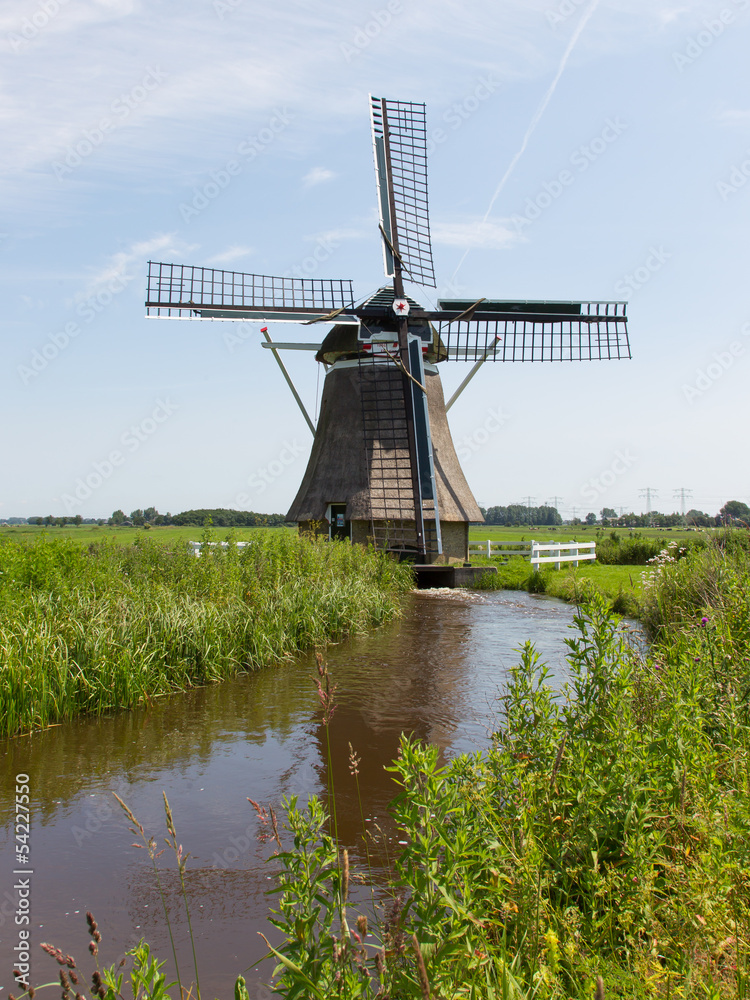 Traditional old dutch windmill