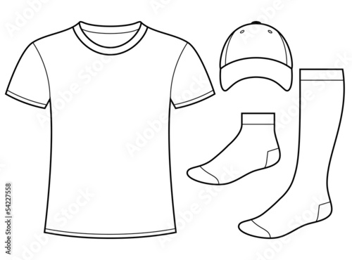 T-shirt, Cap and Socks template