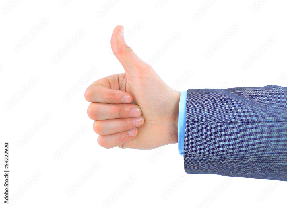 Businessman shows the thumbs up. Businessman shows the thumbs up.